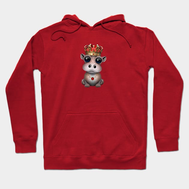 Cute Royal Hippo Wearing Crown Hoodie by jeffbartels